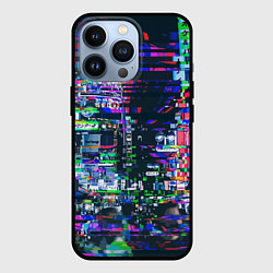 Чехол iPhone 13 Pro Ночной город - glitch