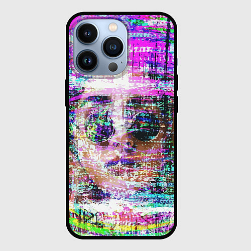 Чехол iPhone 13 Pro Девушка в круглых очках / 3D-Черный – фото 1