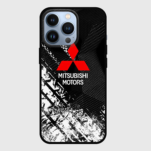Чехол iPhone 13 Pro Mitsubishi - След протектора / 3D-Черный – фото 1