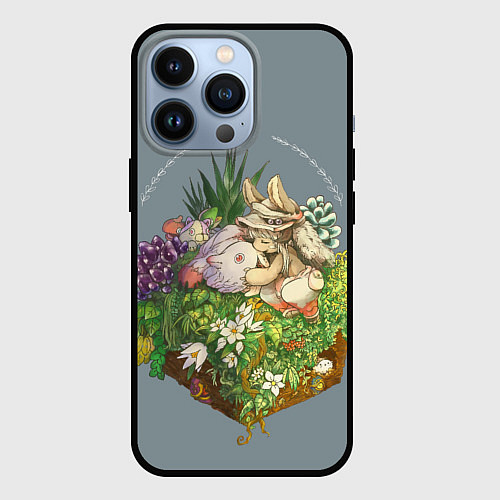 Чехол iPhone 13 Pro Наначи и Митти из аниме Made in Abyss / 3D-Черный – фото 1