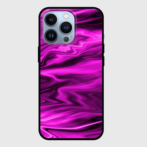 Чехол iPhone 13 Pro Розово-пурпурный закат / 3D-Черный – фото 1