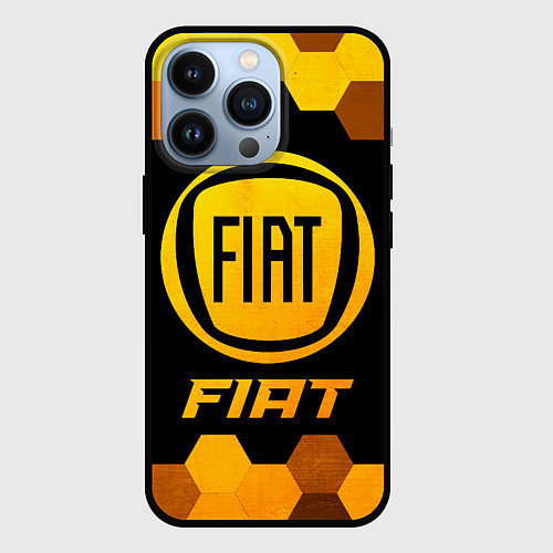 Чехол iPhone 13 Pro Fiat - Gold Gradient / 3D-Черный – фото 1