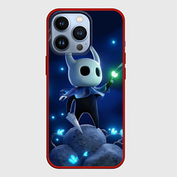 Чехол для iPhone 13 Pro Hollow Knight неоновые бабочки, цвет: 3D-красный