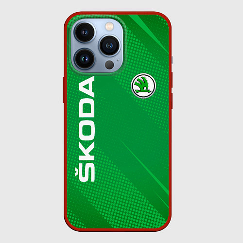 Чехол iPhone 13 Pro Skoda abstraction sport / 3D-Красный – фото 1