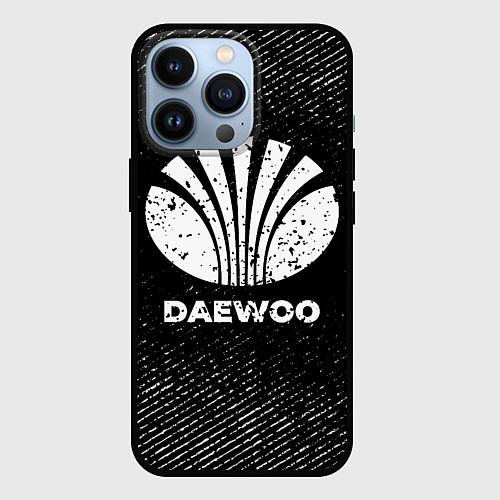 Чехол iPhone 13 Pro Daewoo с потертостями на темном фоне / 3D-Черный – фото 1