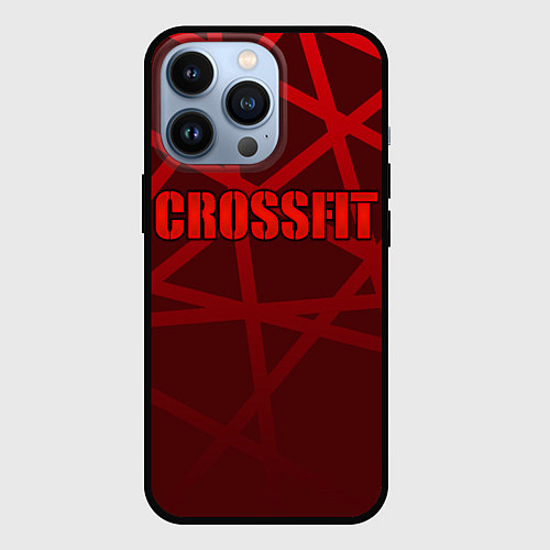Чехол iPhone 13 Pro CROSSFIT - КРАСНЫЕ ЛИНИИ / 3D-Черный – фото 1