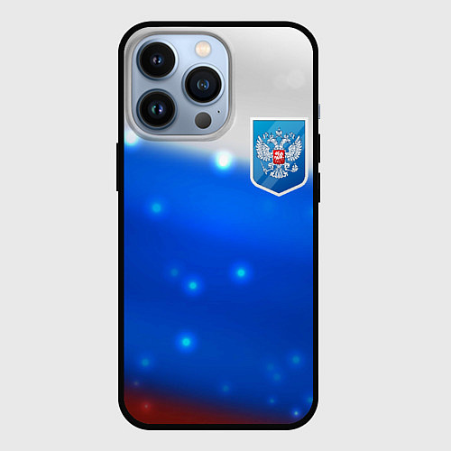 Чехол iPhone 13 Pro Герб России Blue / 3D-Черный – фото 1