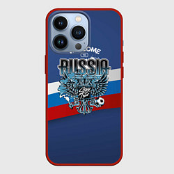 Чехол для iPhone 13 Pro Wellcome to Russia: лента триколора, цвет: 3D-красный