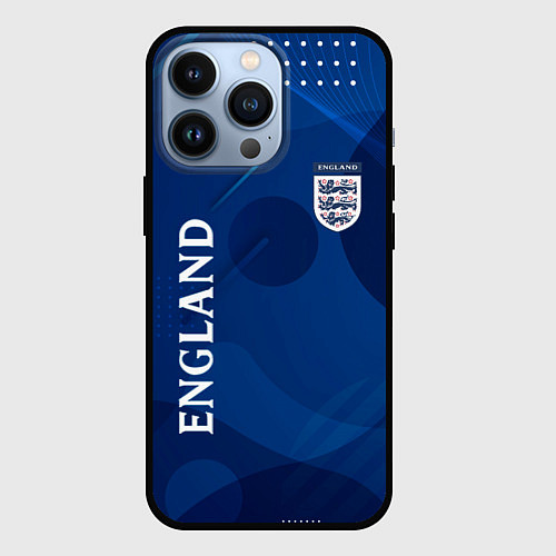 Чехол iPhone 13 Pro Сборная Англии Синяя Абстракция / 3D-Черный – фото 1