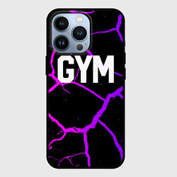 Чехол iPhone 13 Pro Gym - Трещины неоновые