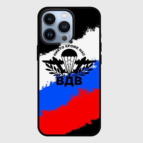 Чехол iPhone 13 Pro ВДВ - герб и триколор / 3D-Черный – фото 1