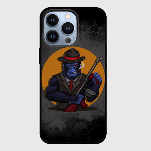 Чехол iPhone 13 Pro Горилла гангстер / 3D-Черный – фото 1