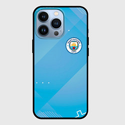 Чехол iPhone 13 Pro Manchester city Голубая абстракция