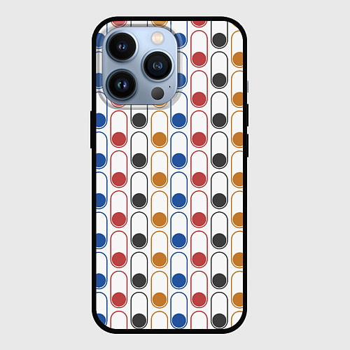Чехол iPhone 13 Pro Узор из разноцветных суперэллипсов прямоугольников / 3D-Черный – фото 1