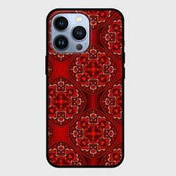 Чехол iPhone 13 Pro Красные абстрактные круглые узоры