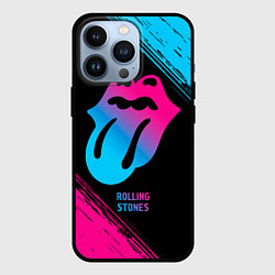 Чехол для iPhone 13 Pro Rolling Stones - neon gradient, цвет: 3D-черный