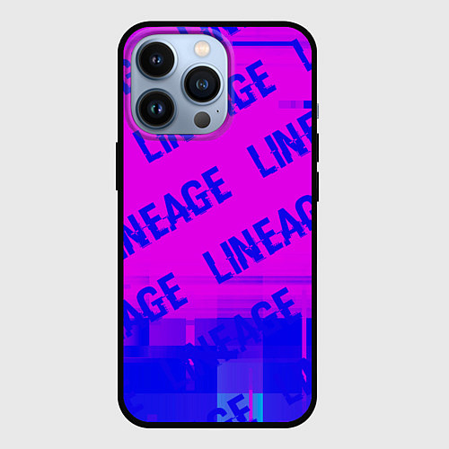 Чехол iPhone 13 Pro Lineage glitch text effect: паттерн / 3D-Черный – фото 1