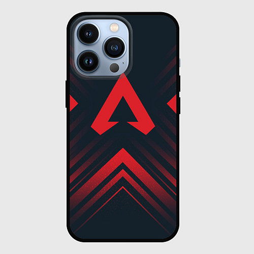 Чехол iPhone 13 Pro Красный символ Apex Legends на темном фоне со стре / 3D-Черный – фото 1