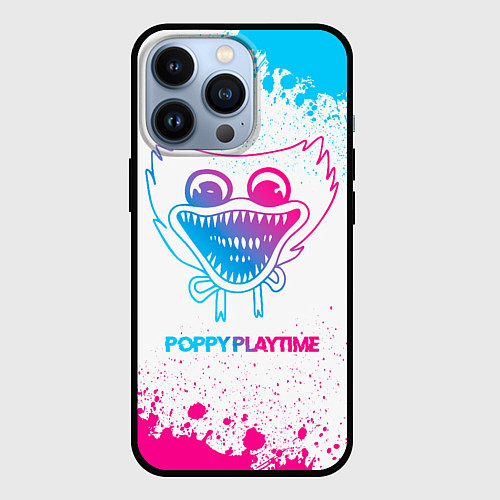 Чехол iPhone 13 Pro Poppy Playtime neon gradient style / 3D-Черный – фото 1