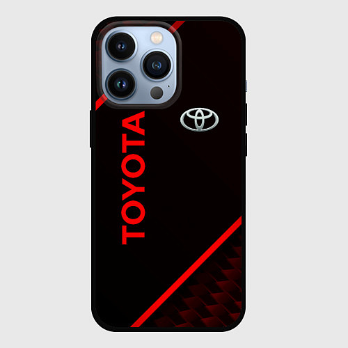 Чехол iPhone 13 Pro Toyota Красная абстракция / 3D-Черный – фото 1