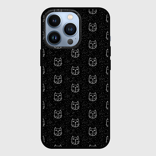 Чехол iPhone 13 Pro Хмурые Мордочки Котов Под Дождём / 3D-Черный – фото 1