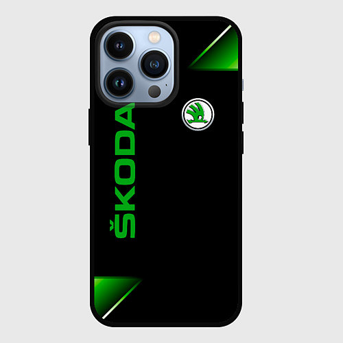 Чехол iPhone 13 Pro Skoda Sport Абстракция / 3D-Черный – фото 1