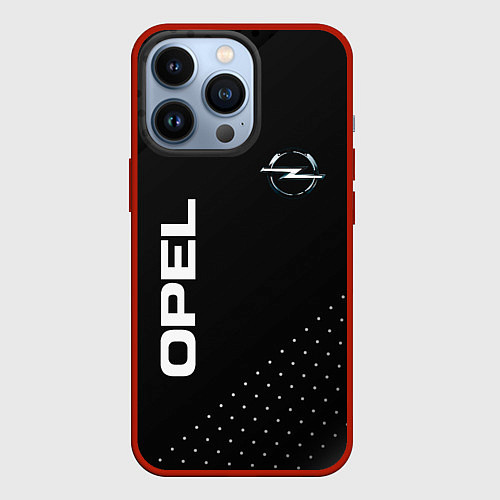 Чехол iPhone 13 Pro Opel Карбон / 3D-Красный – фото 1