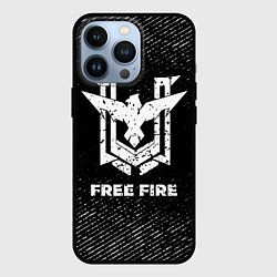 Чехол iPhone 13 Pro Free Fire с потертостями на темном фоне