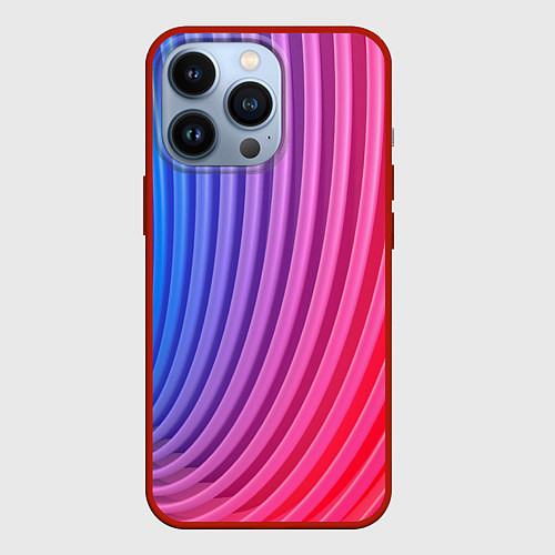 Чехол iPhone 13 Pro Оптическая иллюзия с линиями / 3D-Красный – фото 1