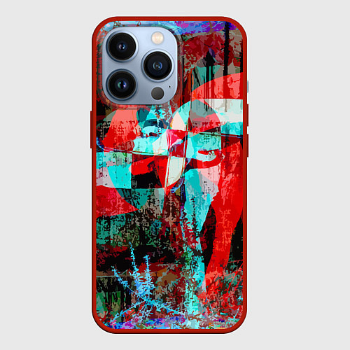 Чехол iPhone 13 Pro Авангардная композиция - вертушка / 3D-Красный – фото 1