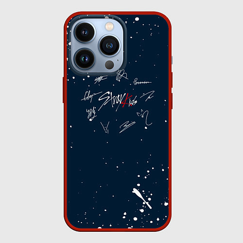 Чехол iPhone 13 Pro Stray Kids - брызги / 3D-Красный – фото 1