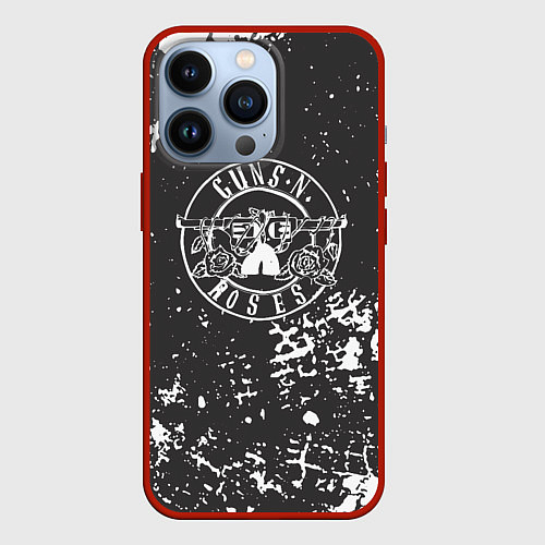 Чехол iPhone 13 Pro Guns-n-roses - краска / 3D-Красный – фото 1