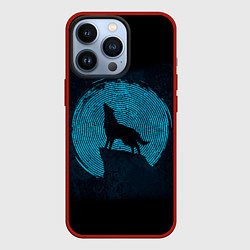 Чехол для iPhone 13 Pro Силуэт волка, цвет: 3D-красный