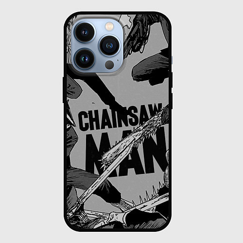 Чехол iPhone 13 Pro Chainsaw man comix / 3D-Черный – фото 1