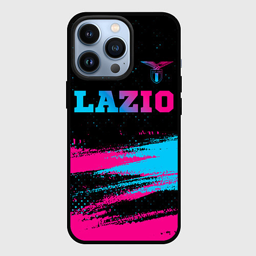 Чехол iPhone 13 Pro Lazio - neon gradient: символ сверху / 3D-Черный – фото 1