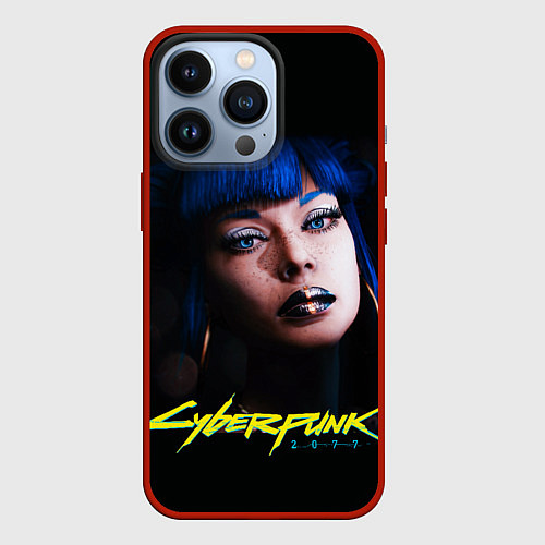 Чехол iPhone 13 Pro Cyberpunk 2077 - Чери Наулин / 3D-Красный – фото 1