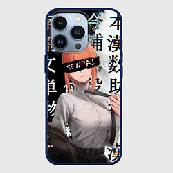 Чехол для iPhone 13 Pro Макима Chainsaw Man Иероглифы, цвет: 3D-тёмно-синий