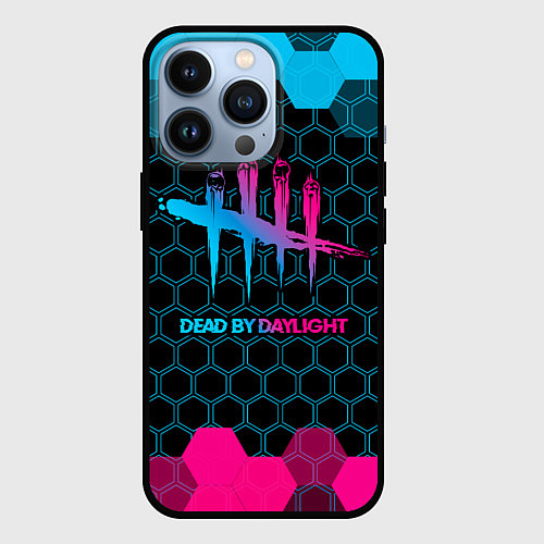 Чехол iPhone 13 Pro Dead by Daylight - neon gradient / 3D-Черный – фото 1