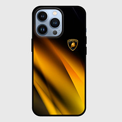 Чехол для iPhone 13 Pro Ламборгини - желтая абстракция, цвет: 3D-черный