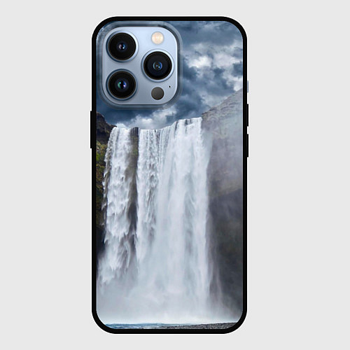 Чехол iPhone 13 Pro Водопад Скогафосс / 3D-Черный – фото 1