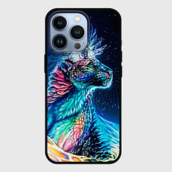 Чехол для iPhone 13 Pro Неоновый сказочный леопард, цвет: 3D-черный
