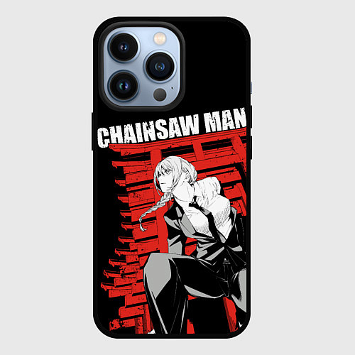 Чехол iPhone 13 Pro Chainsaw - Макима / 3D-Черный – фото 1