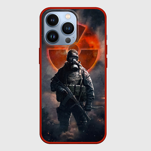 Чехол iPhone 13 Pro STALKER Боец Долга / 3D-Красный – фото 1