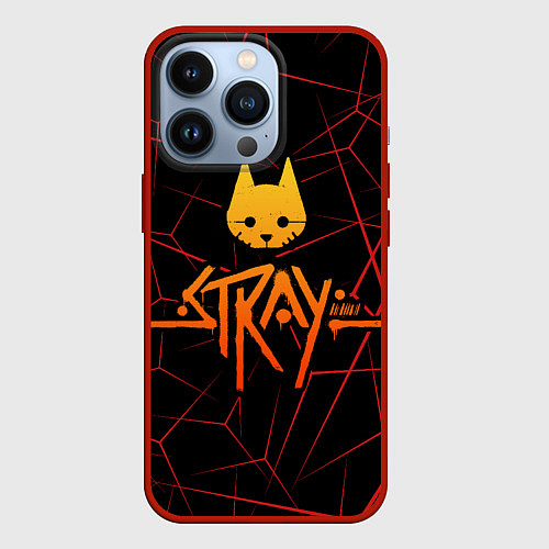 Чехол iPhone 13 Pro Stray cat игра блуждающий кот / 3D-Красный – фото 1