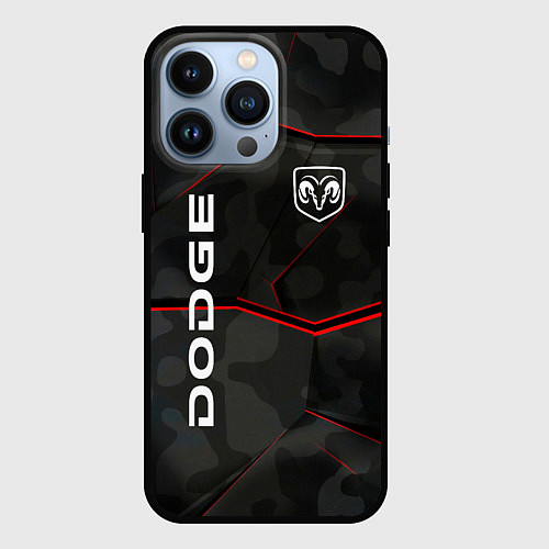 Чехол iPhone 13 Pro Dodge абстракция спорт / 3D-Черный – фото 1