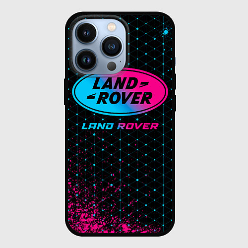 Чехол iPhone 13 Pro Land Rover - neon gradient / 3D-Черный – фото 1