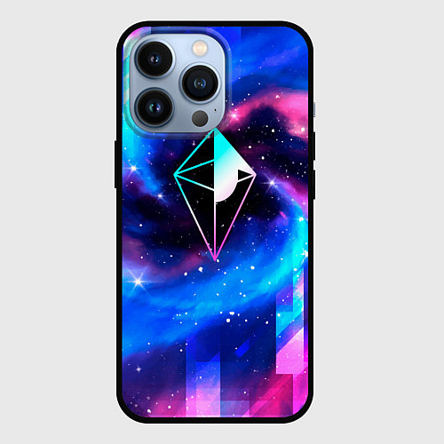 Чехол iPhone 13 Pro No Mans Sky неоновый космос / 3D-Черный – фото 1