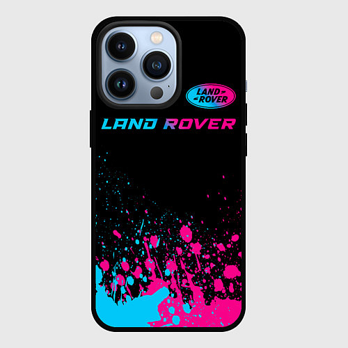 Чехол iPhone 13 Pro Land Rover - neon gradient: символ сверху / 3D-Черный – фото 1
