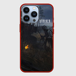 Чехол для iPhone 13 Pro STALKER Одиночка Нашёл Артефакт, цвет: 3D-красный