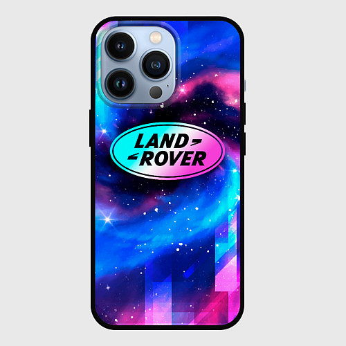 Чехол iPhone 13 Pro Land Rover неоновый космос / 3D-Черный – фото 1